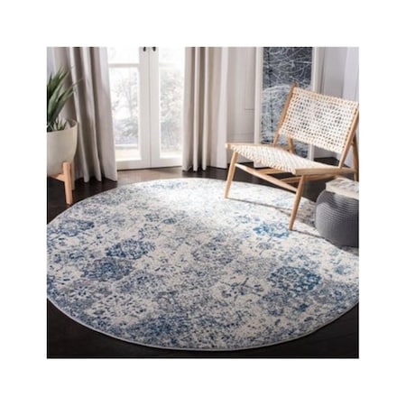 Safavieh 8 x 8 ft. Madison Round Bohemian Rug - White & Royal Blue MAD611C-8R